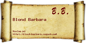Blond Barbara névjegykártya